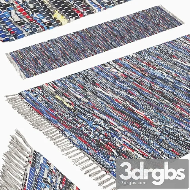 Patterned woven mat – blue 3dsmax Download