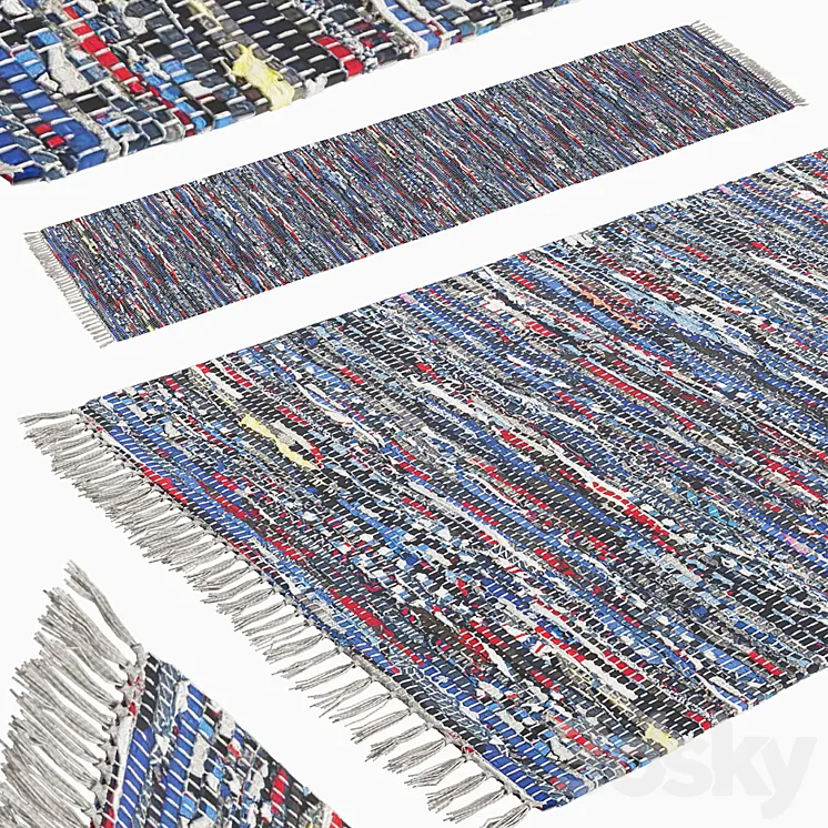 Patterned Woven Mat – Blue 3DS Max