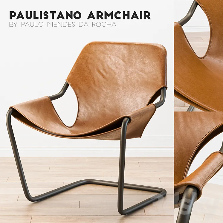 Paulistano Leather Chair 3DS Max