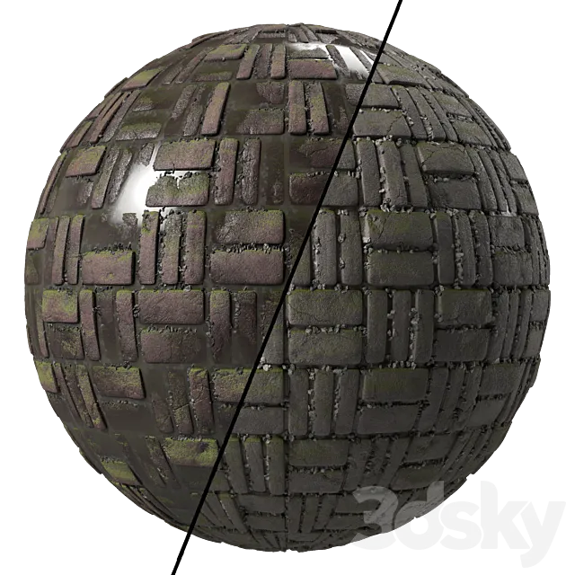 Pavement Materials 29- Slat Stone Paving By Gravel and Mud | Pbr 4k Seamless 3ds Max
