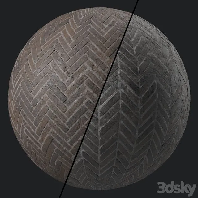 Pavement Materials 46- HerringBone Stone Paving 3dsMax Model