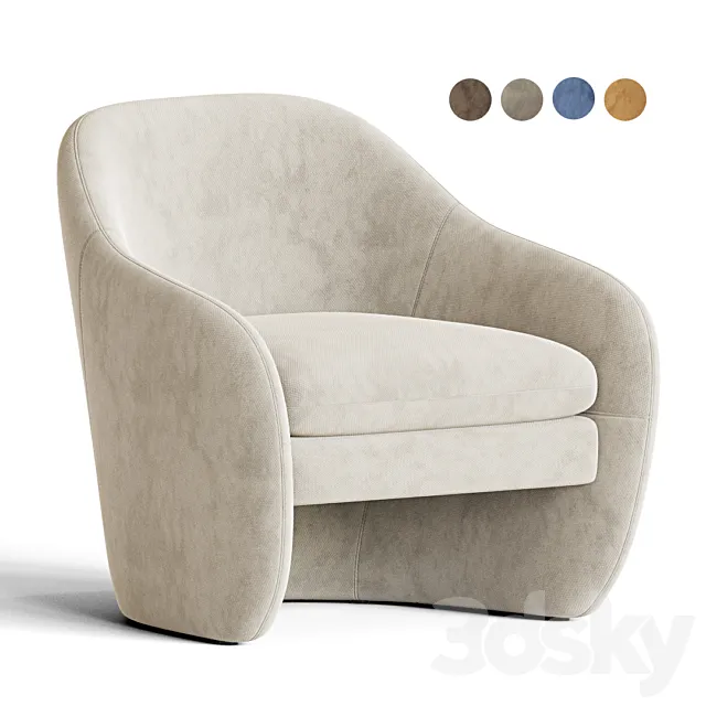Pavia Lounge Chair Cb2 3DS Max Model