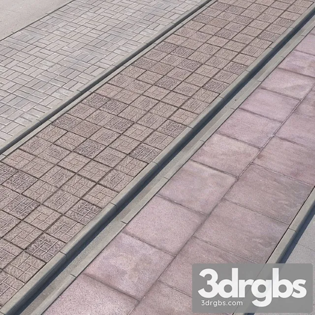Paving 3 Variants of Pavement with Road Set 3 3dsmax Download