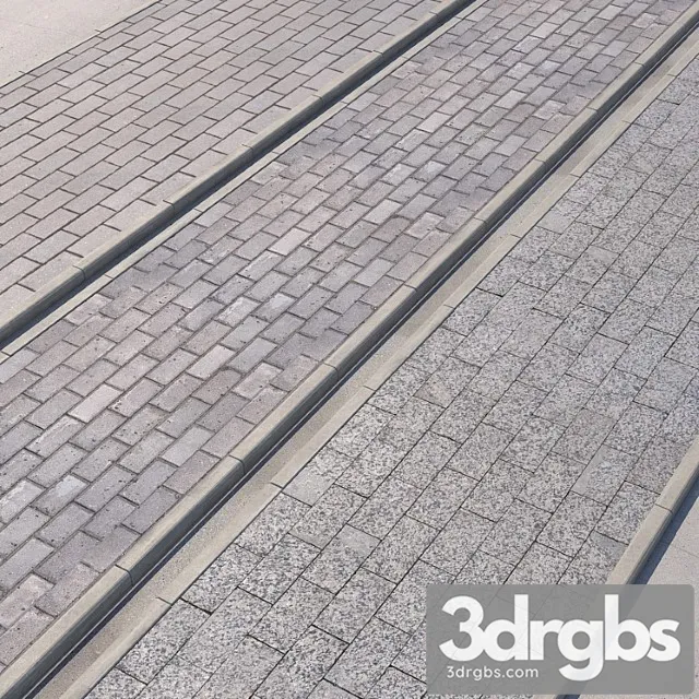 Paving 3 Variants of Pavement with Road Set 4 3dsmax Download