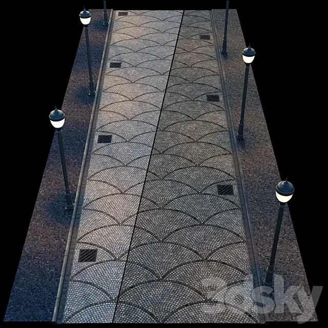 paving and side walk # 2 3DSMax File
