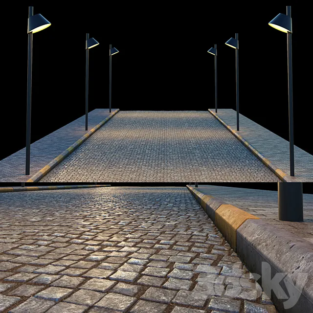 paving and side walk 3DS Max Model