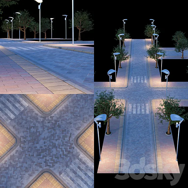 Paving and sidewalk 5 3DS Max Model