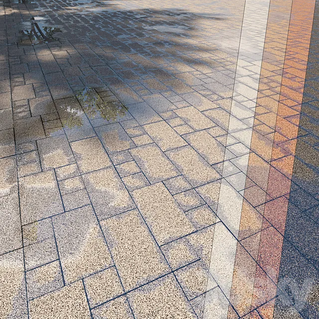 Paving Belpasso tile 00 HR 3DS Max Model