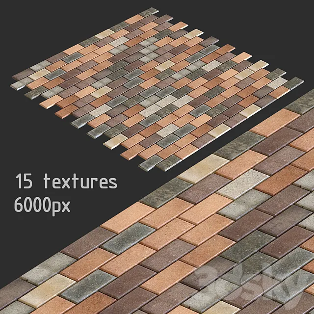 Paving slabs. 15 textures 3DSMax File