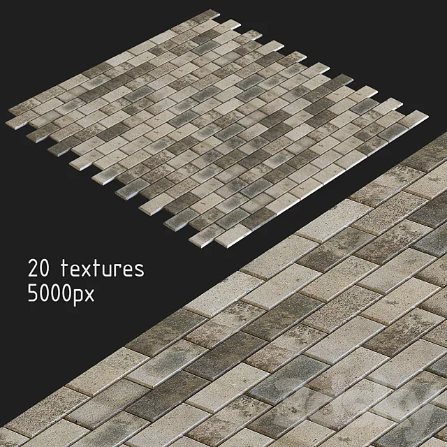 Paving slabs. 20 textures 3DS Max Model