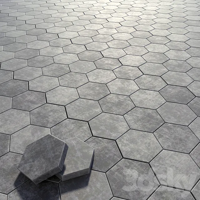 Paving stone hexagon 3DS Max Model