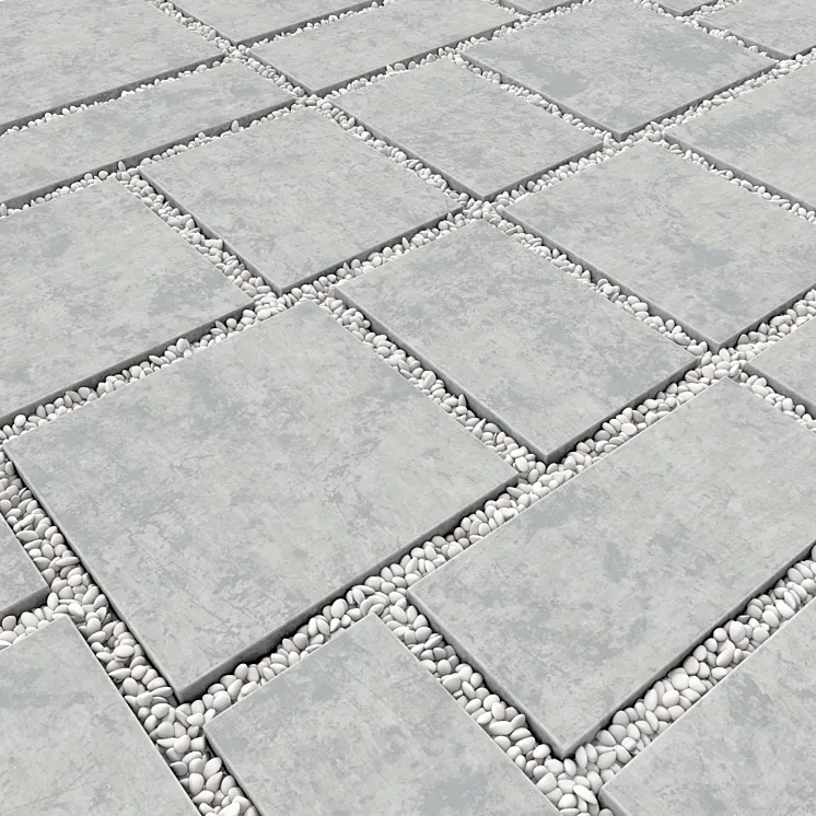 Paving tile pebble low oval n5 3DS Max