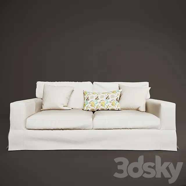 PB comfort square slipcovered sleeper sofa 3DSMax File