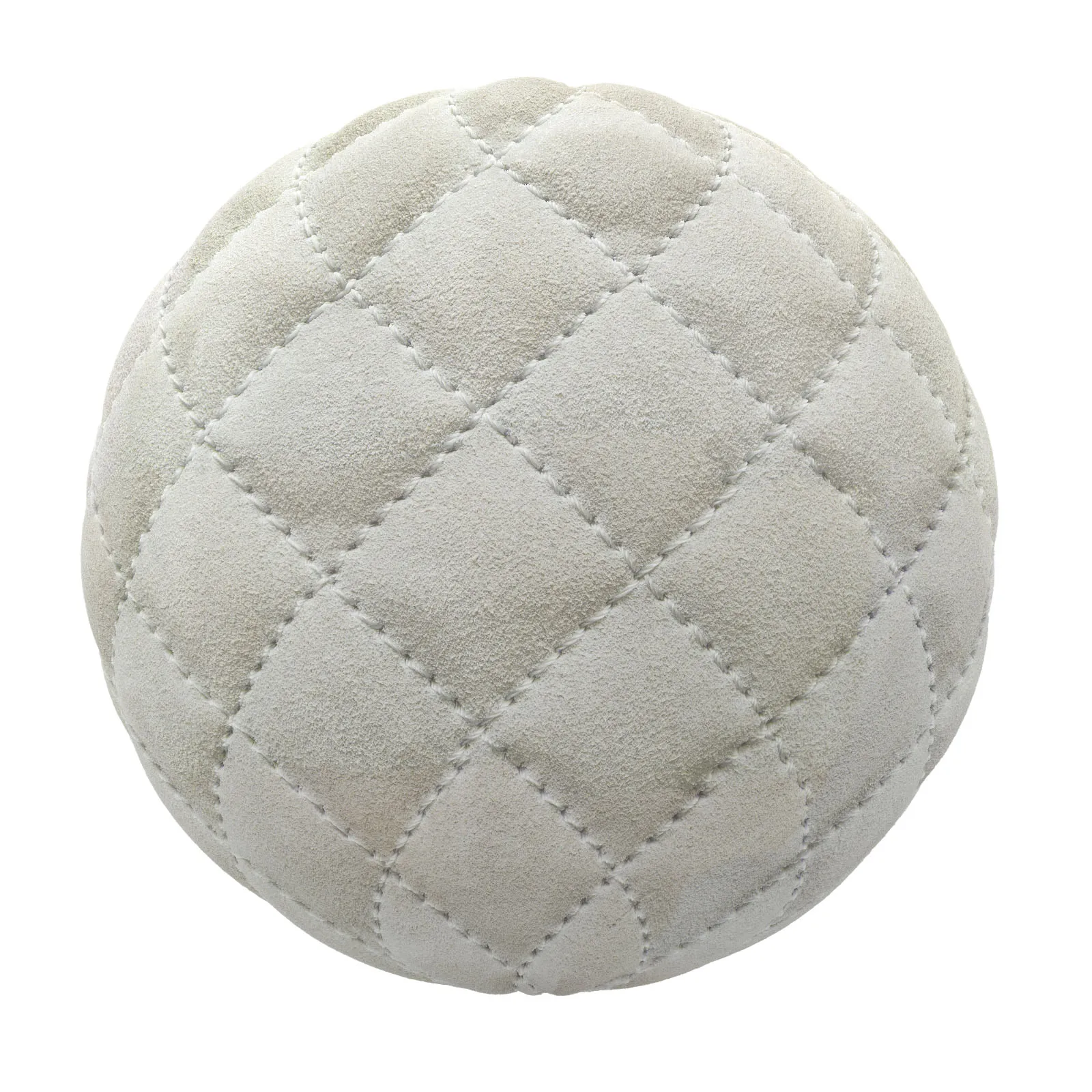 PBR CGAXIS TEXTURES – LEATHER – Quilted White Suede