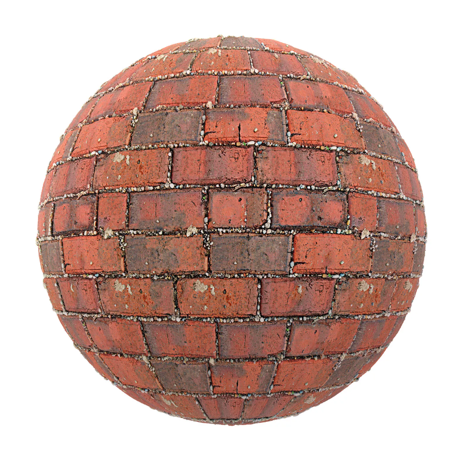 PBR CGAXIS TEXTURES – PAVEMENTS – Red Brick Pavement 4