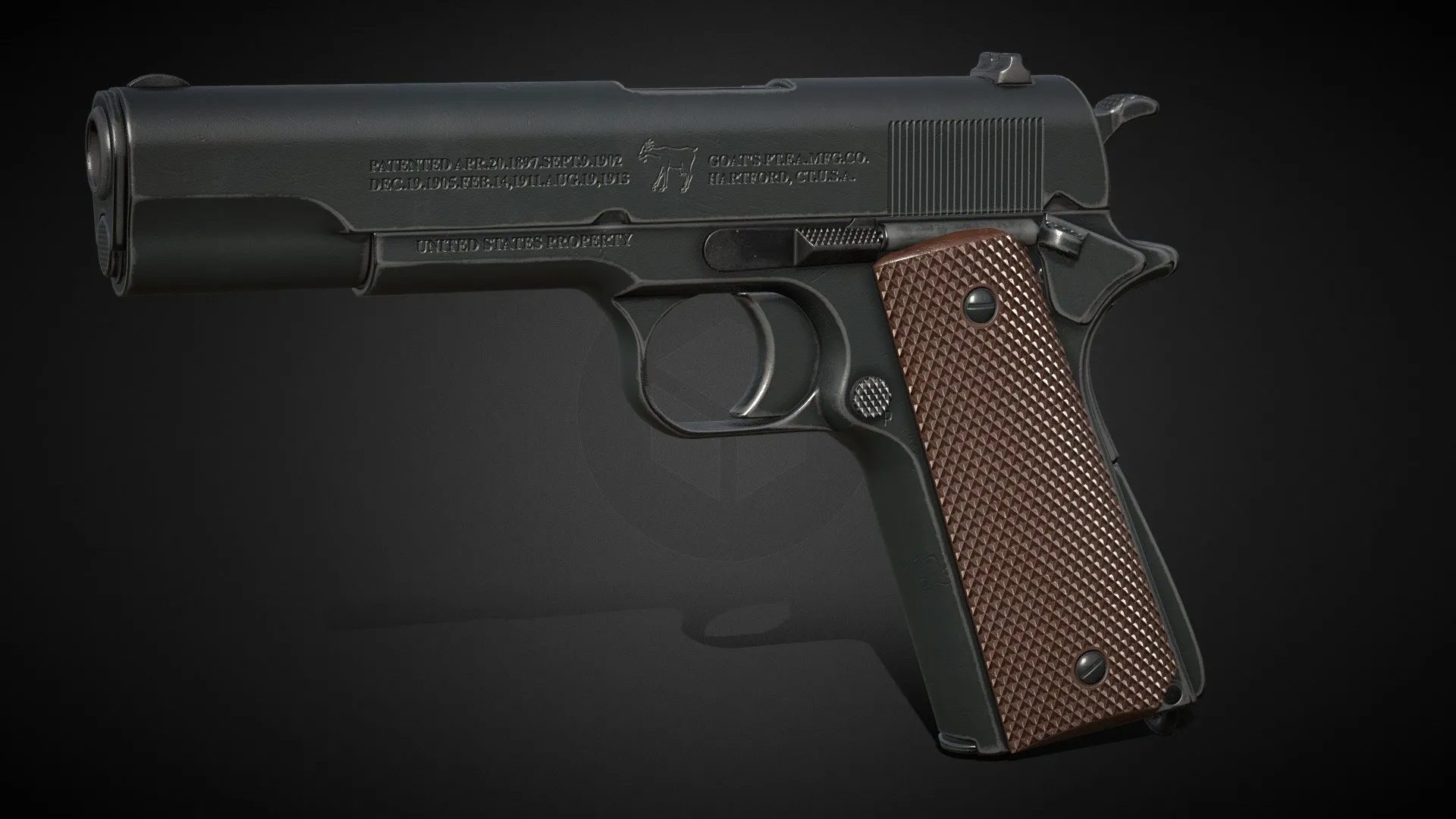 PBR Game 3D Models – 1911 Pistol