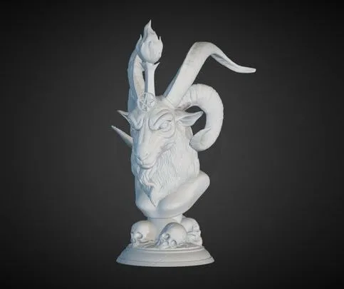 PBR Game 3D Models – 3D Printable Baphomet Bust