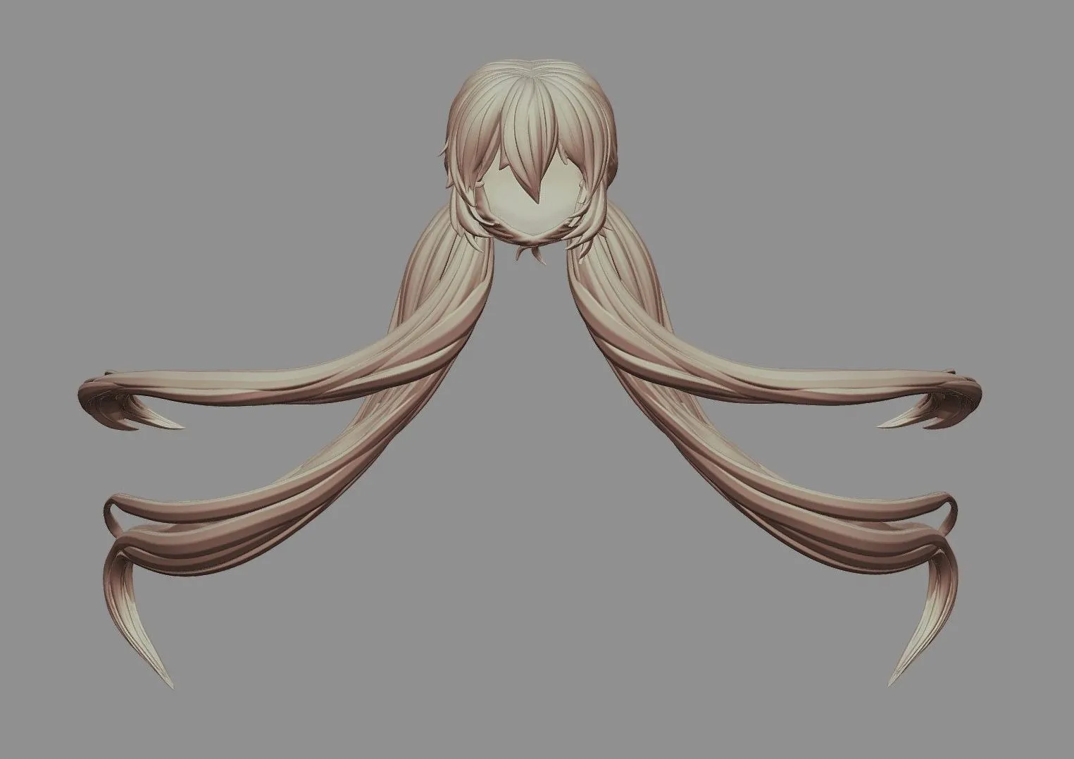 PBR Game 3D Models – 3D Printable Stylized Hair 10