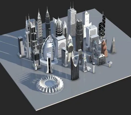 PBR Game 3D Models – 3D World Skyscrapers_FBX