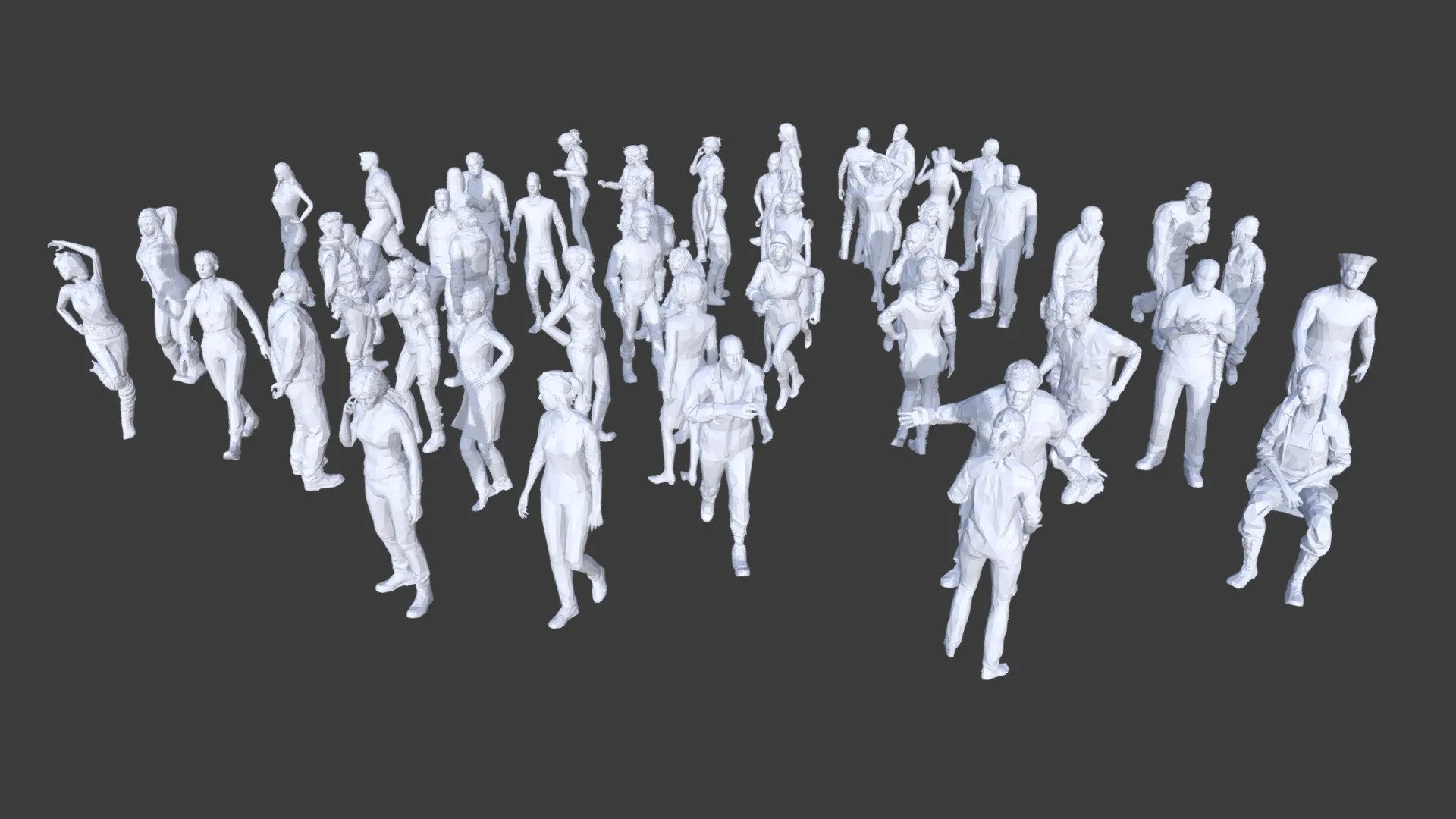 PBR Game 3D Models – 50 Low Poly People Collection 1