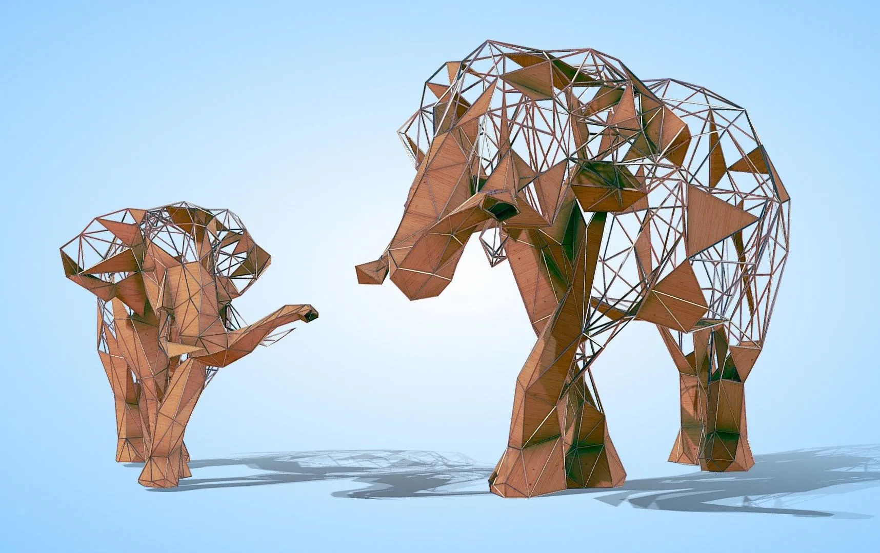 PBR Game 3D Models – Abstract Elephant Sculpture Anmial Statue