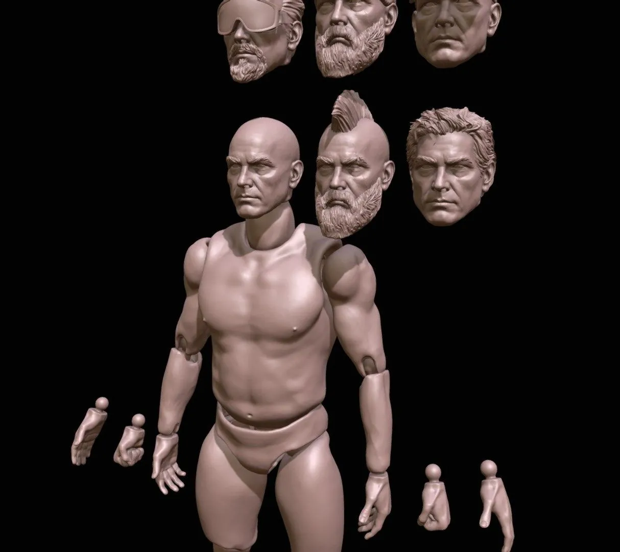 PBR Game 3D Models – Action Figure 3D Printing Male Movable Body