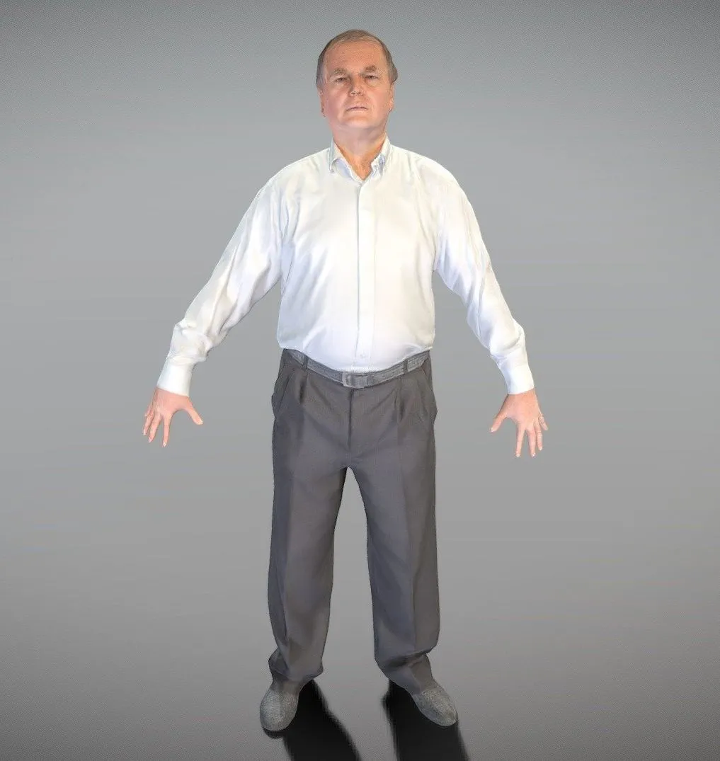 PBR Game 3D Models – Adult Man Office Style Ready For Rigging 94