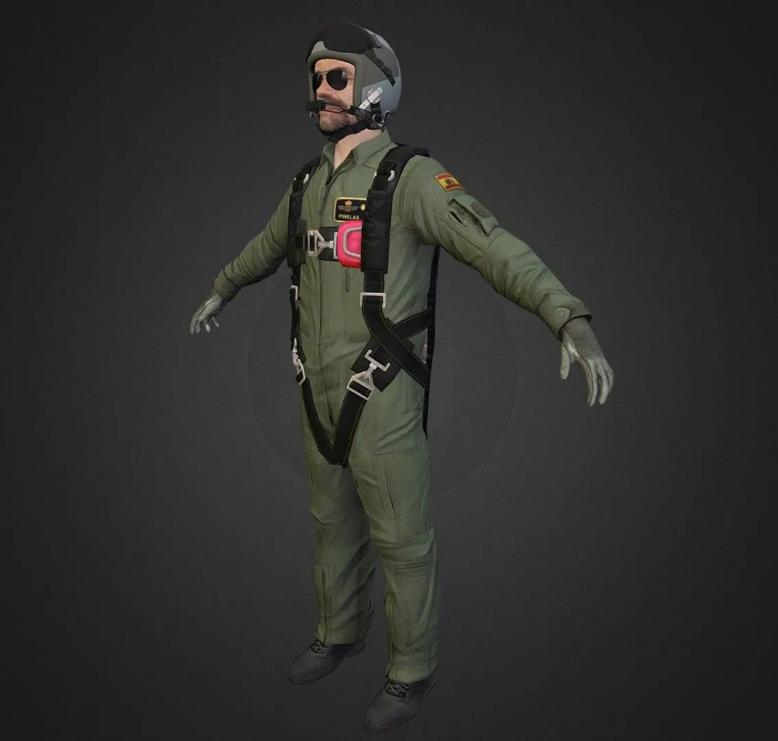 PBR Game 3D Models – Aircraft Pilot