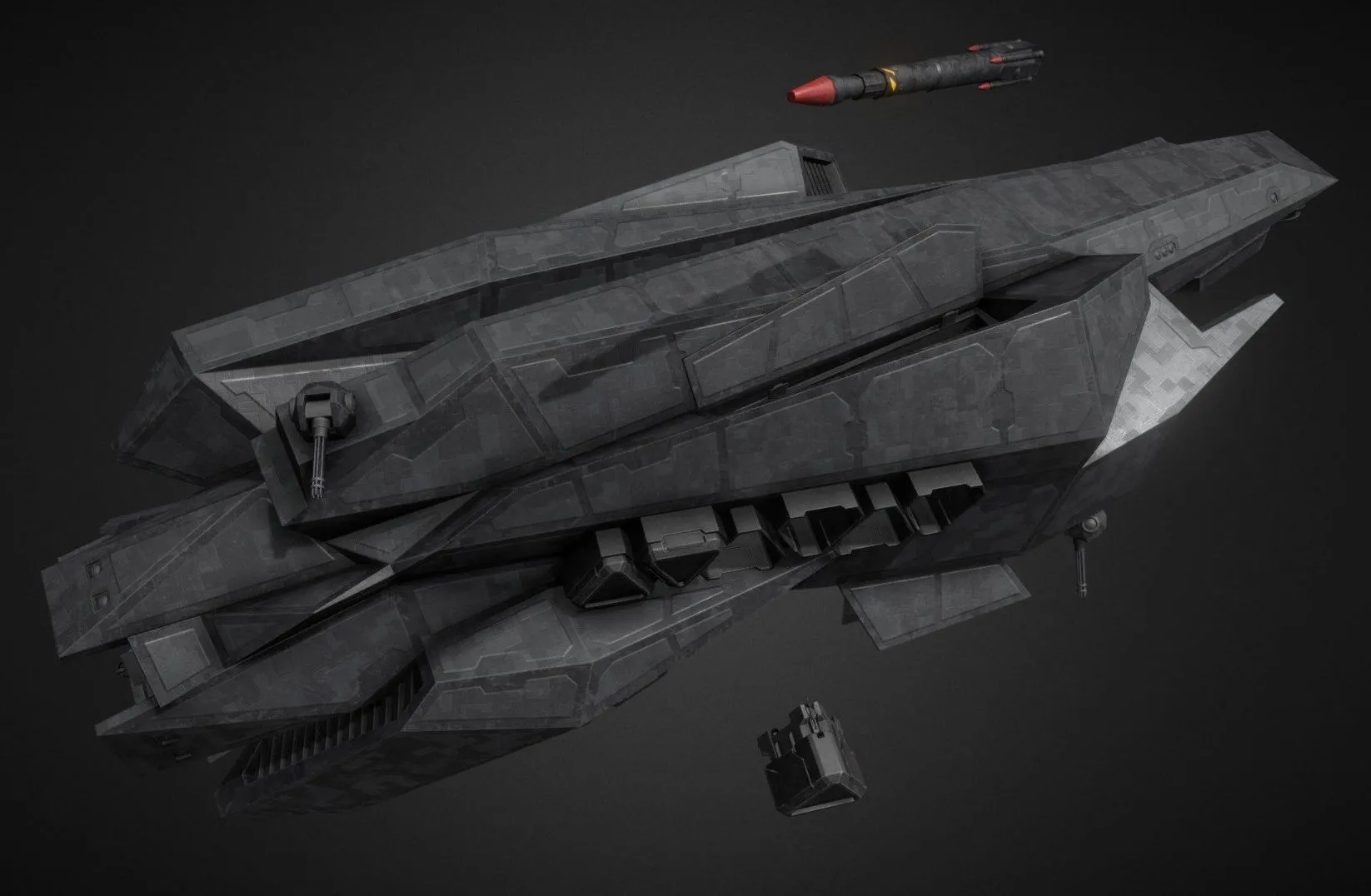 PBR Game 3D Models – Amun Ra Class Stealth Ship The Expanse
