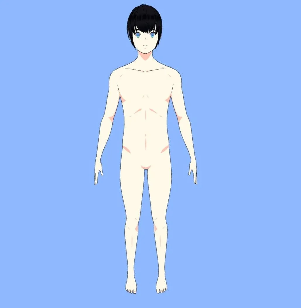 PBR Game 3D Models – Anime Male Base Mesh