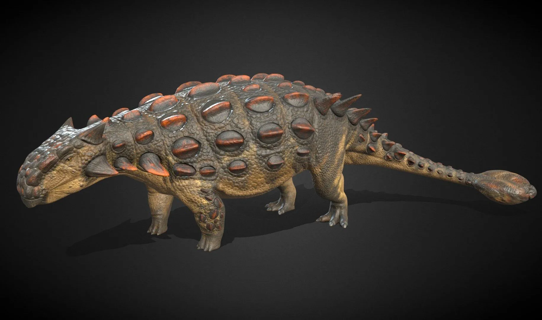 PBR Game 3D Models – Ankylosaurus Rig Asset