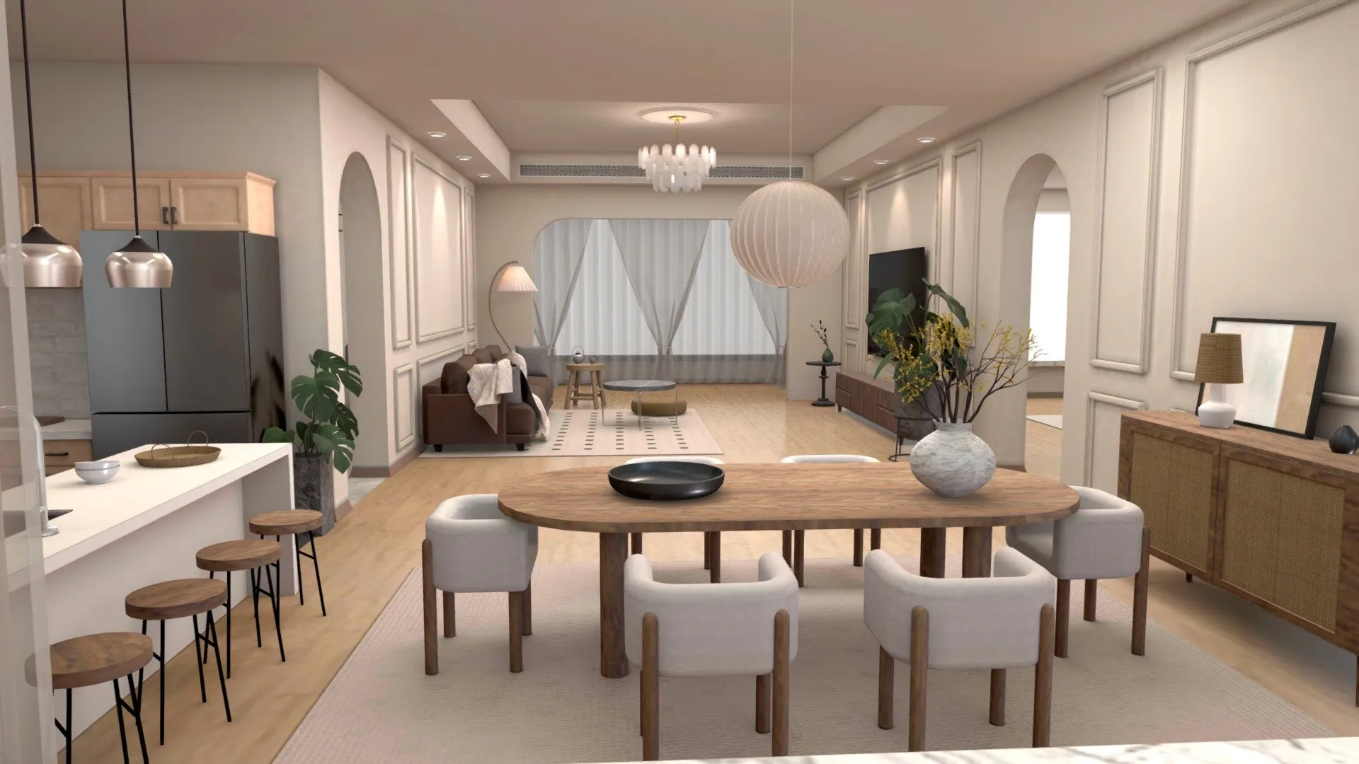 PBR Game 3D Models – Apartment Living Room Interior Ready For Vr