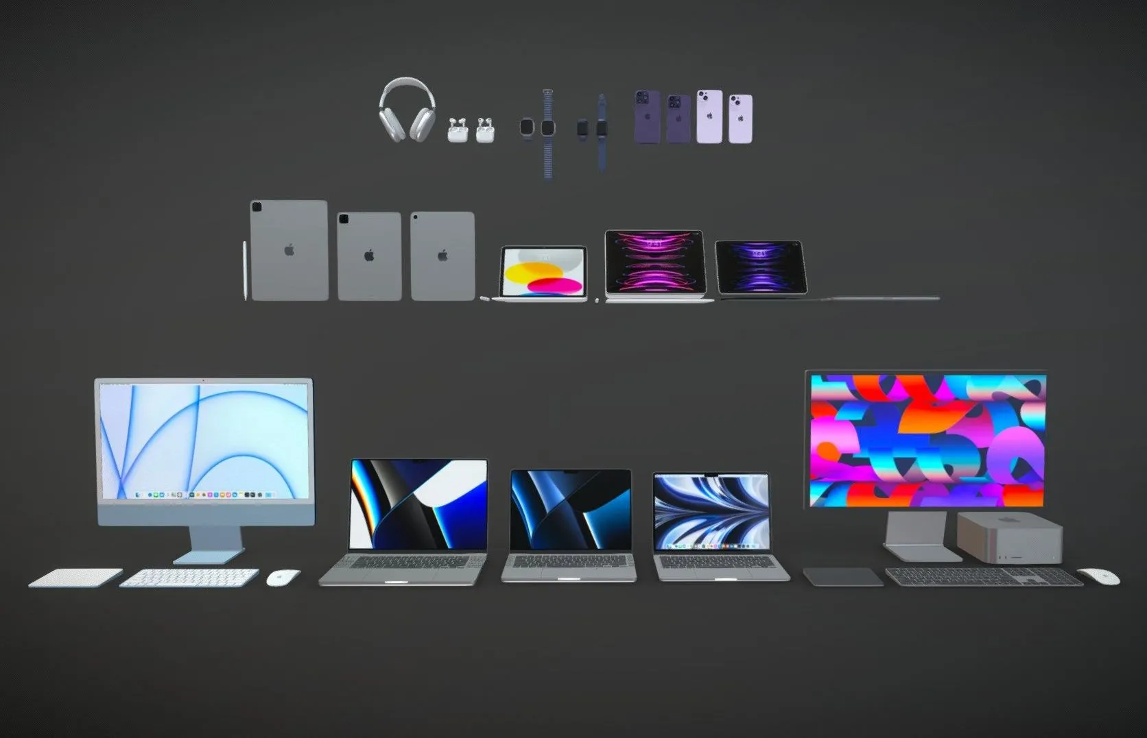 PBR Game 3D Models – Apple Electronics Collection 2022 2023