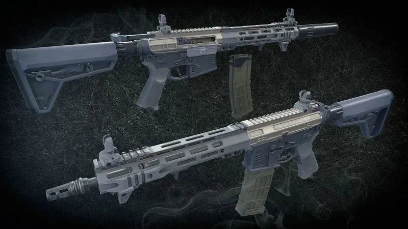 PBR Game 3D Models – AR 15 Low-poly