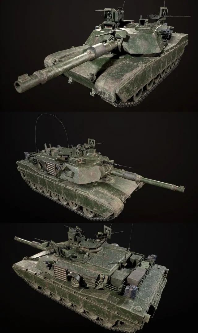 PBR Game 3D Models – AS – M1A2 Abrams Main Battle Tank k1gV6