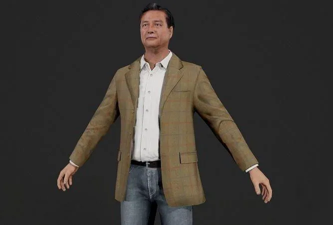 PBR Game 3D Models – Asian boss businessman