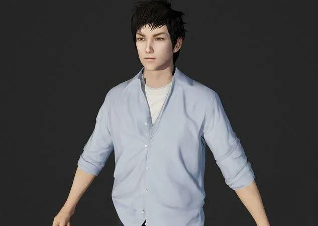 PBR Game 3D Models – Asian man young boy student