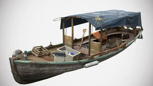 PBR Game 3D Models – Asian Wooden Boat