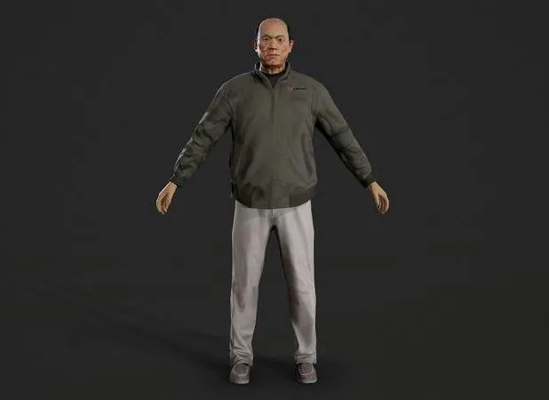 PBR Game 3D Models – Asian worker mechanic leader