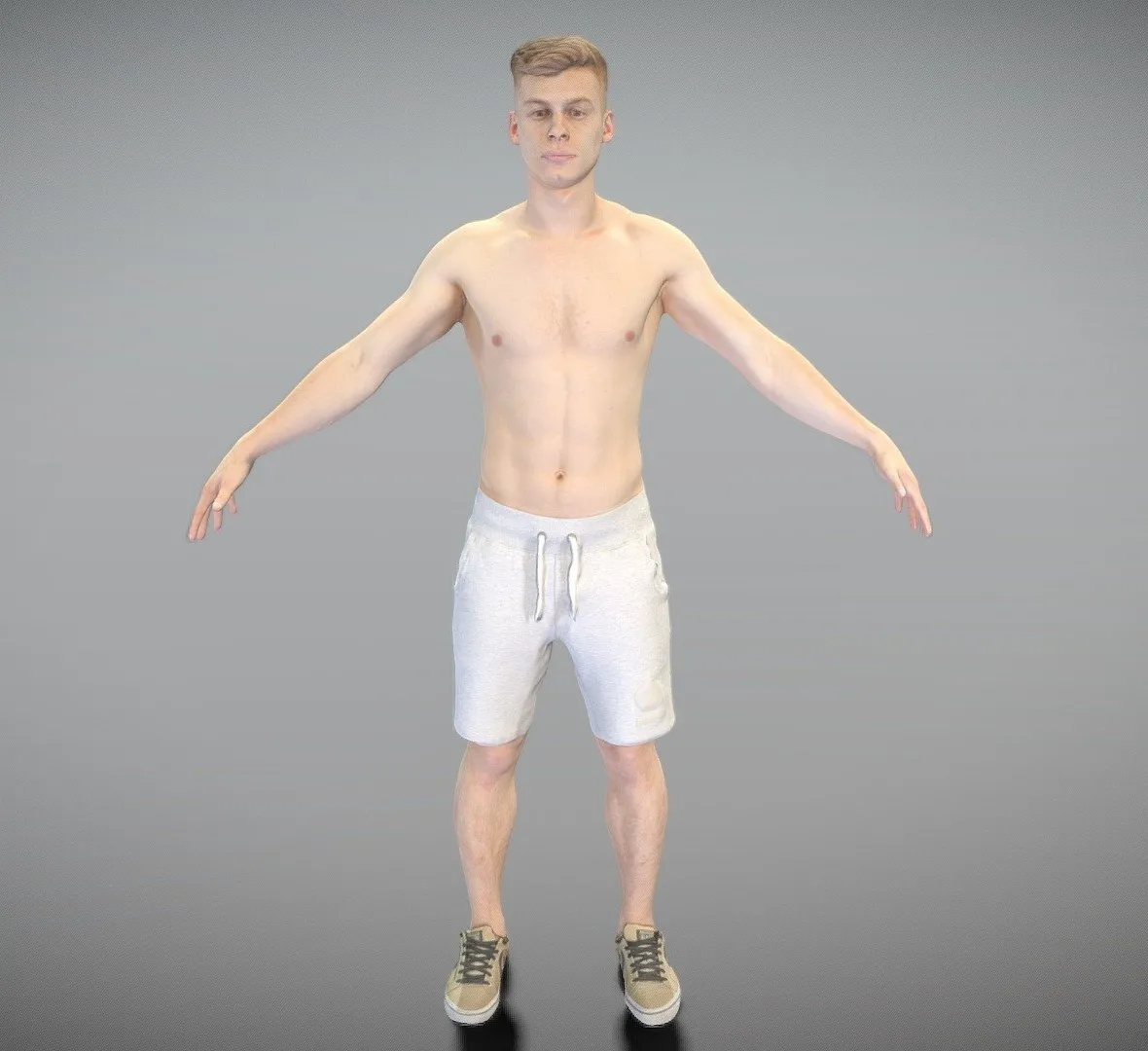 PBR Game 3D Models – Athletic Man In Shorts Ready For Animation 152