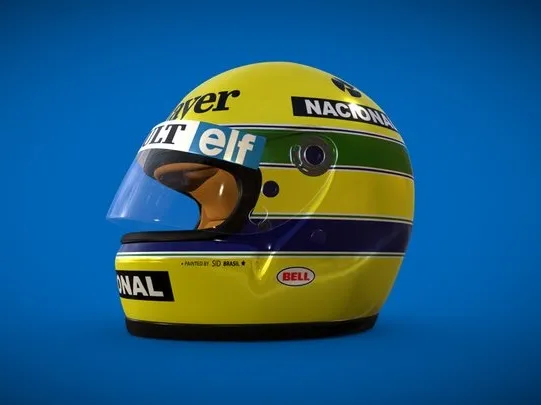 PBR Game 3D Models – Ayrton Senna Helmet 80Er