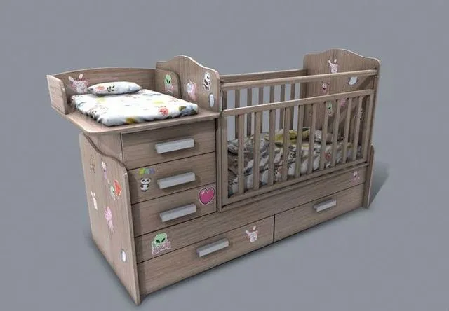 PBR Game 3D Models – Baby Bed