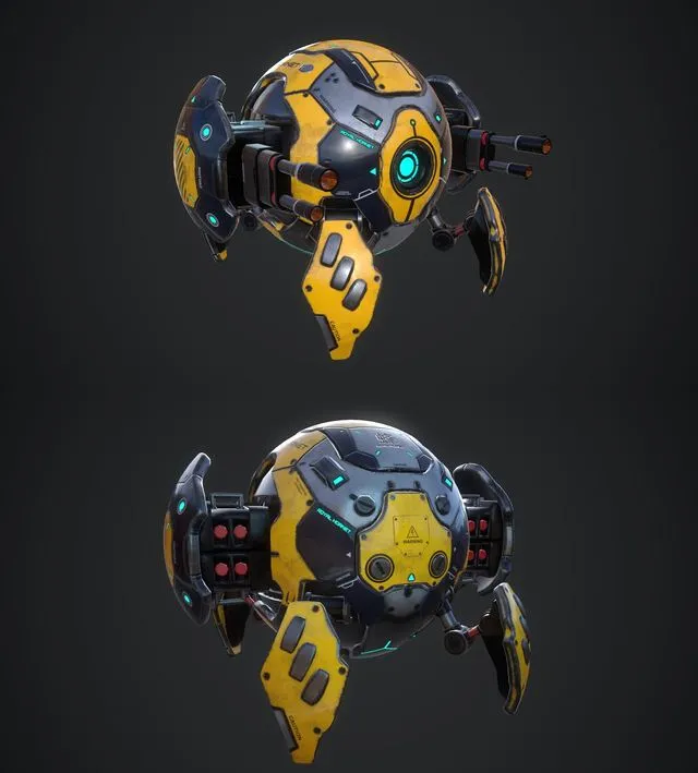 PBR Game 3D Models – Ball Bot