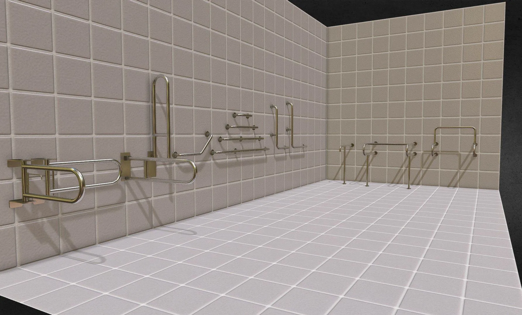 PBR Game 3D Models – Bathroom Safety Accessories Pack 01