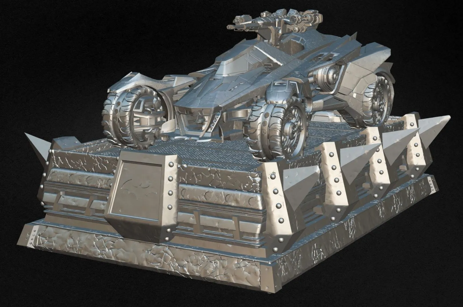 PBR Game 3D Models – Batmobile With Open Gun