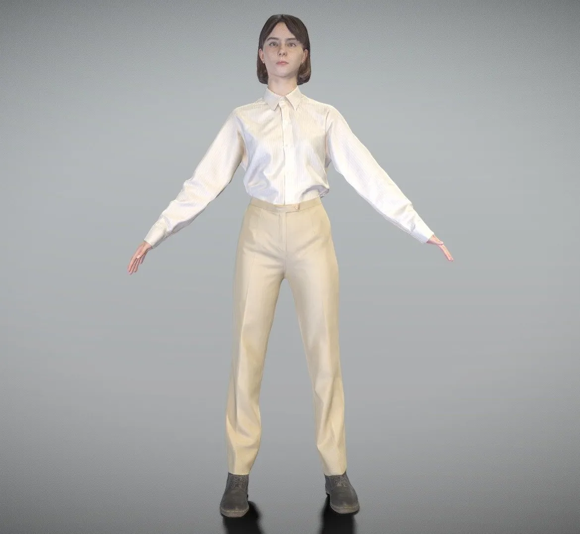 PBR Game 3D Models – Beautiful Girl In Pants Ready For Animation 265