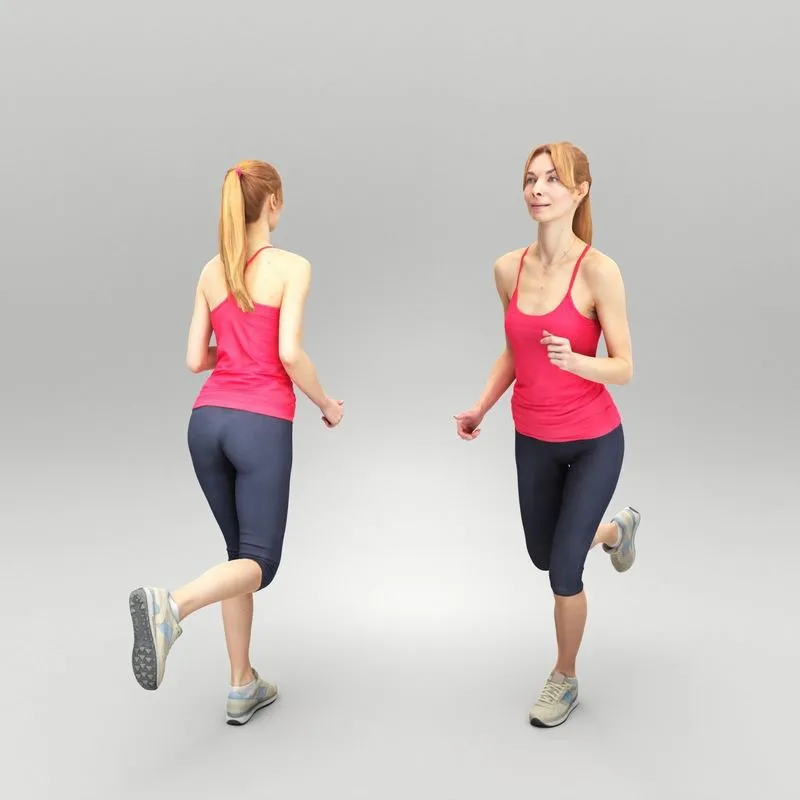 PBR Game 3D Models – Beautiful woman running 459