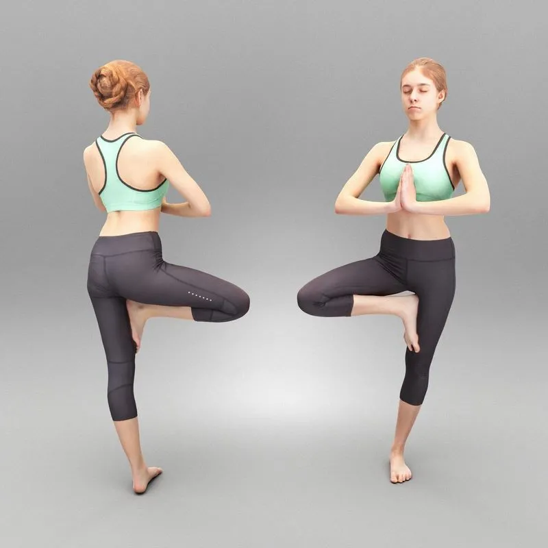 PBR Game 3D Models – Beautiful young woman meditating 357