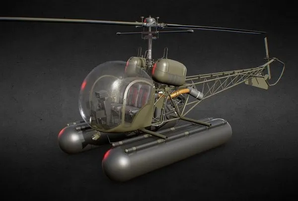 PBR Game 3D Models – Bell 47 Helicopter PBR