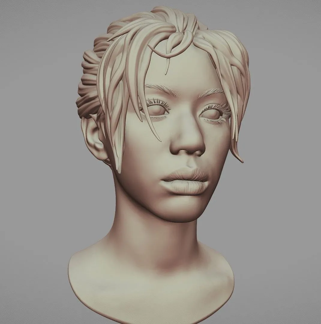 PBR Game 3D Models – Black Woman Head 3
